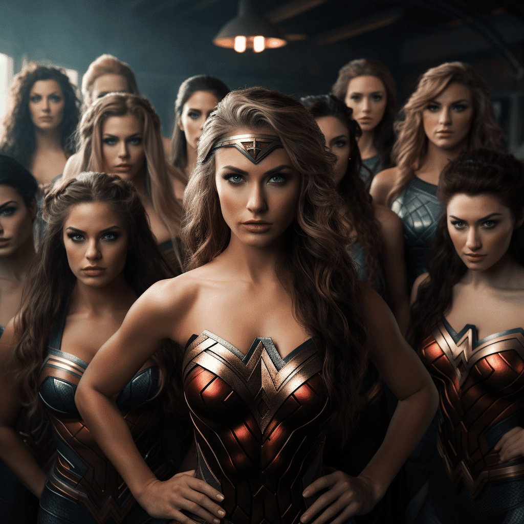 New 1 Beautiful Female Fitness Models Lifting Super Heros at