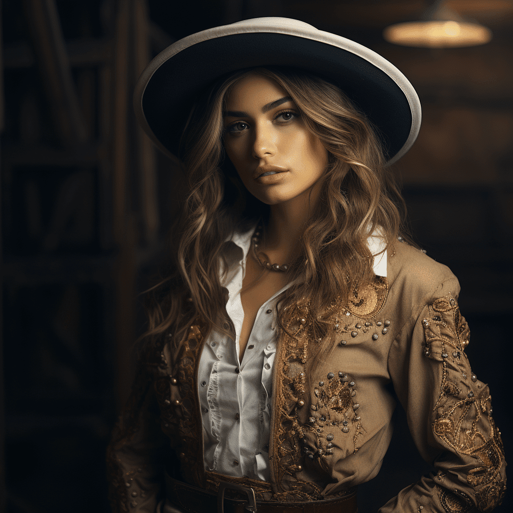 Female Model Dressed Like a Cowboy