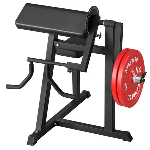 GMWD Bicep Tricep Curl Machine, LBS Plate Loaded Bicep Curls and Tricep Extension Machine, in Exercise Equipment for Home Gym Workout Station, Black