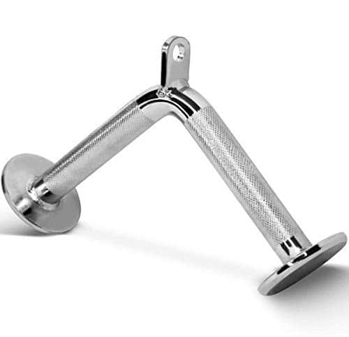 YesAll LAT Cable Attachment, Tricep Press Down Bar with Diamond Knurl Handle, Support up to lbs (Chrome   V Shaped Bar)