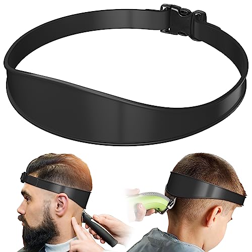 AOMGD Neckline Shaving Template and Adjustable Hair Trimming Guide,DIY Self Haircutting System, Shaving and Keeping a Clean and Straight Neck Hairline,Easy Use Tool Soft Portable (Black)