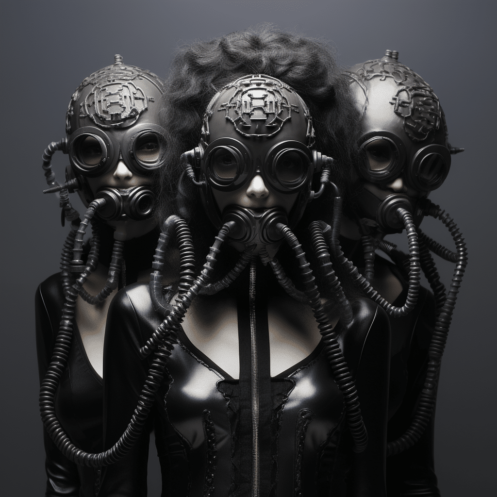 Female Supermodels with Gas Masks