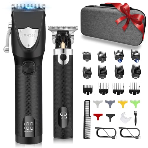 vsmooth Hair Clippers Cordless Hair Trimmer Electric Barber Clippers Zero Gapped Trimmer Professional Beard Trimmer Rechargeable Hair Cutting Kit (Black)