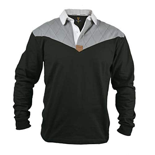 Guinness Heritage Charcoal and Black Rugby Jersey Long Sleeve Rugby Shirts for Men Mens Ireland Polo Jerseys