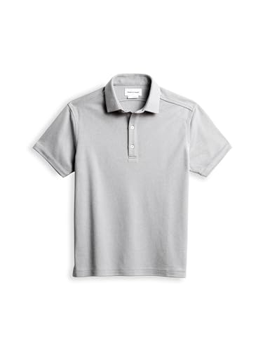 Ministry of Supply Men's Apollo Polo, XL, Grey White Heather Golf Shirt, x More Breathable Fabric, Moisture Wicking and Wrinkle Resistant Shirts for Men, Perfect for Travel, C