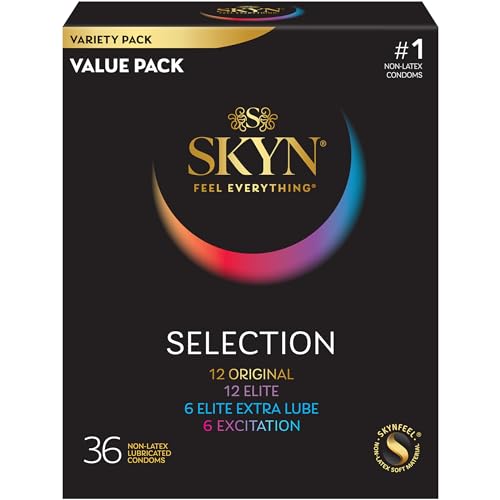 SKYN Selection Non Latex Condoms Contains SKYN Elite, Original, Excitation, Extra Lube, Condoms, Count